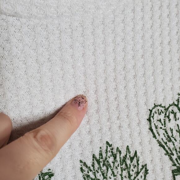 Paper Crane Waffle Knit Cactus Short Sleeve Graphic T-Shirt XS Gardener Plants - Picture 7 of 9